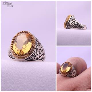 انگشتر مردانه سیترین 