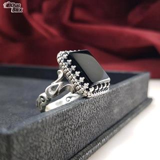 انگشتر نقره عقیق مشکی مردانه
