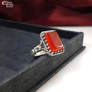 انگشتر نقره عقیق قرمز مردانه