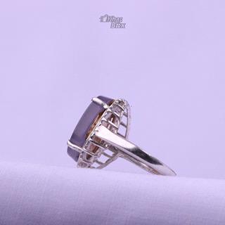 انگشتر عقیق کبود خطی زنانه 