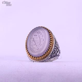 انگشتر عقیق کبود خطی نقش یا رقیه 