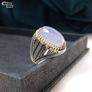 انگشتر نقره عقیق کبود اصل مردانه