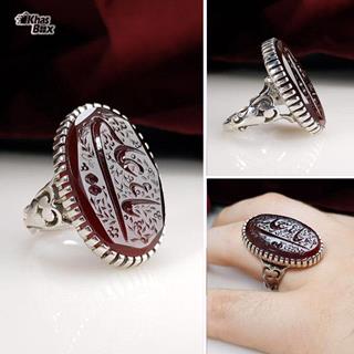 انگشتر نقره عقیق کبدی خراسان مردانه