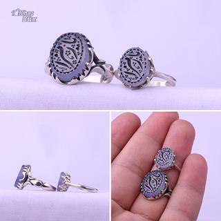 انگشتر ست عقیق کبود یمنی اصل 