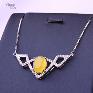 گردنبند عقیق زرد زنانه