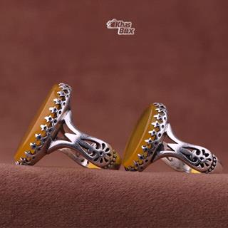 انگشتر ست عقیق زرد 