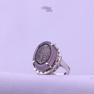 انگشتر عقیق کبود خطی زنانه 