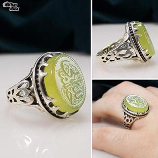 انگشتر نقره عقیق پرتقالی مردانه