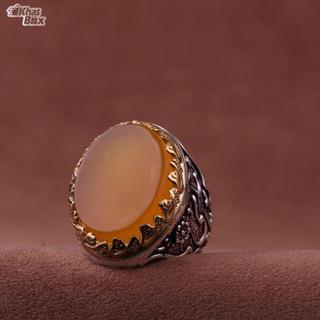 انگشتر عقیق زرد شرف الشمس مردانه