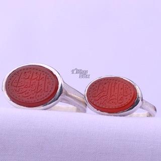 انگشتر عقیق خطی ست