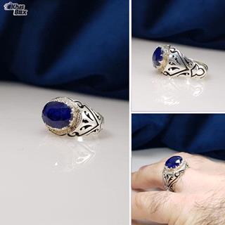 انگشتر یاقوت مردانه کبود آفریقایی