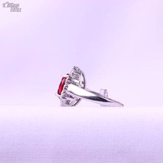 انگشتر نقره طرح یاقوت زنانه