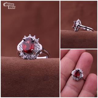 انگشتر زنانه گارنت نقره اصل 
