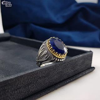 انگشتر مردانه یاقوت کبود آفریقایی