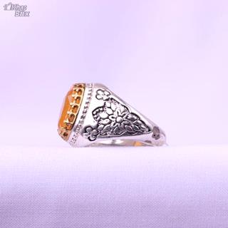انگشتر نقره یاقوت زرد اصل مردانه