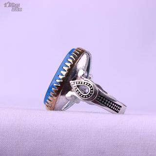 انگشتر عقیق آبی نقش حرز امام رضا (ع)