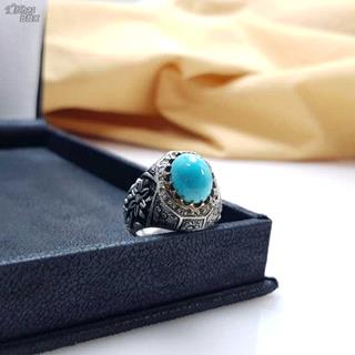 انگشتر مردانه فیروزه نیشابور طبیعی عجمی