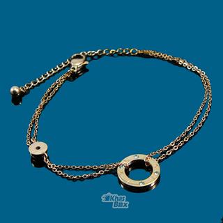 دستبند نقره ای دخترانه طرح زنجیر مسی مدل DT-65 