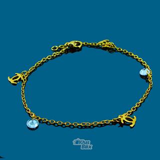 دستبند طلایی دخترانه با آویز الماس مدل DT-65