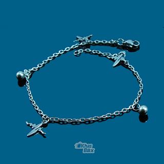 دستبند نقره ای دخترانه با آویز ضربان قلب مدل DT-65