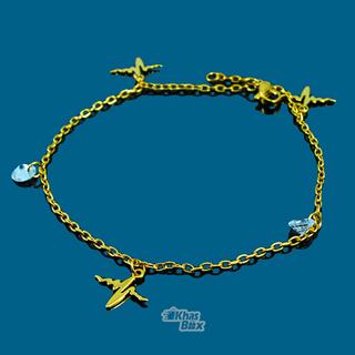 دستبند طلایی دخترانه با آویز ضربان قلب مدل DT-65