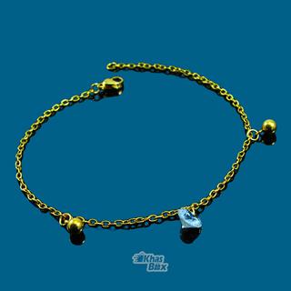 دستبند طلایی زنجیری دخترانه با اویز الماس مدل DT-65