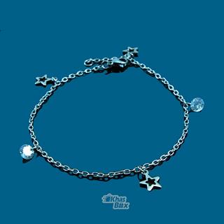 دستبند نقره ای دخترانه با آویز ستاره مدل DT-65