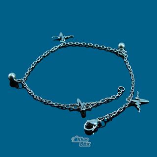 دستبند نقره ای دخترانه با آویز ضربان قلب مدل DT-65