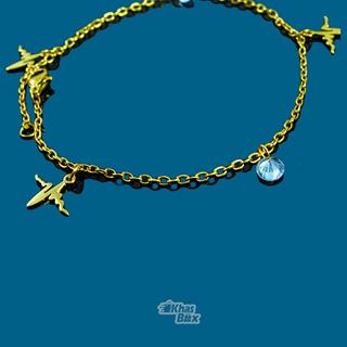 دستبند طلایی دخترانه با آویز ضربان قلب مدل DT-65