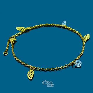 دستبند طلایی دخترانه با آویز برگ مدل DT-65