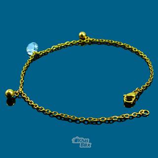 دستبند طلایی زنجیری دخترانه با اویز الماس مدل DT-65