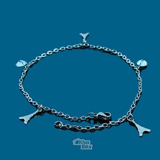 دستبند زنجیری نقره ای دخترانه اویزدار برج ایفل  DT-65 