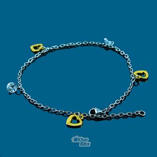 دستبند نقره ای دخترانه با آویز قلب مدل DT-65