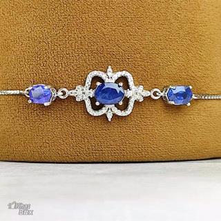 دستبند سه نگینه یاقوت کبود