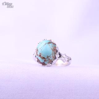 انگشتر نقره فیروزه نیشابوری رکاب صفوی مردانه