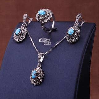 نیم ست فیروزه نیشابور اصل زنانه