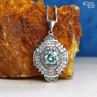 گردنبند نقره مدالی موزانایت اصل