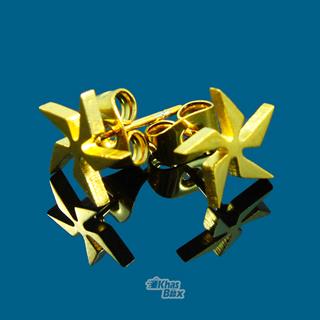 گوشواره ظریف طلایی طرح پنج پر مدل GT-22