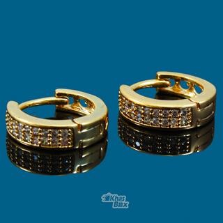 گوشواره طلایی ظریف دایره ای نگین دار GT-22