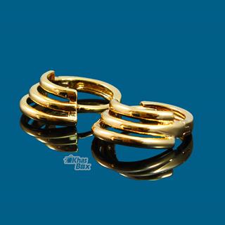 گوشواره طلایی ظریف طرح سه نیم دایره مدل GT-22 