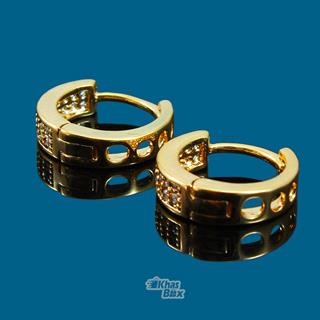 گوشواره طلایی ظریف دایره ای نگین دار GT-22