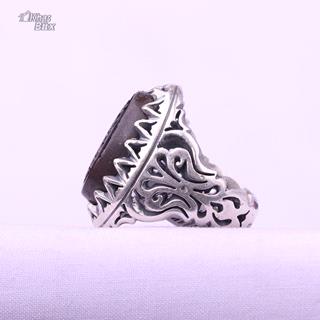 انگشتر نقره حدید سماقی نقش ۱۴ معصوم مردانه