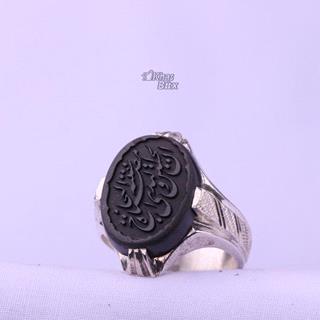 انگشتر حدید سماقی خطی مردانه