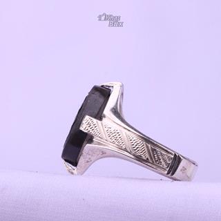 انگشتر حدید سماقی خطی مردانه