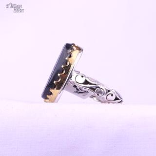 انگشتر نقره کهربا نقش علی ولی الله مردانه