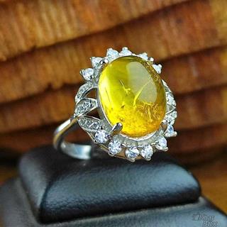 انگشتر کهربای اصل لهستانی 