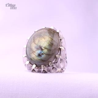 انگشتر نقره مردانه لابرادوریت اصل