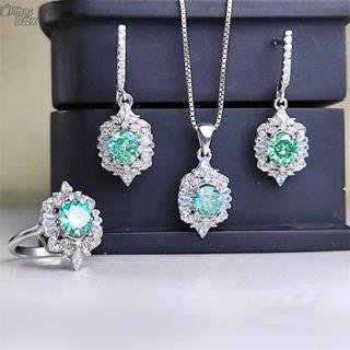 نیم ست زنانه نقره موزانایت اصل