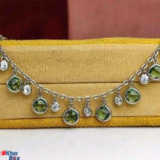 گردنبند نقره نگین سبز