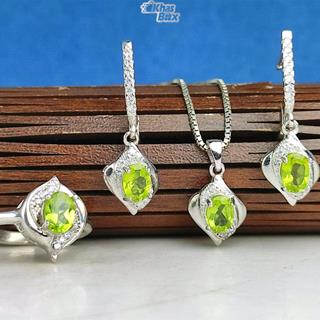 نیم ست نقره زبرجد اصل